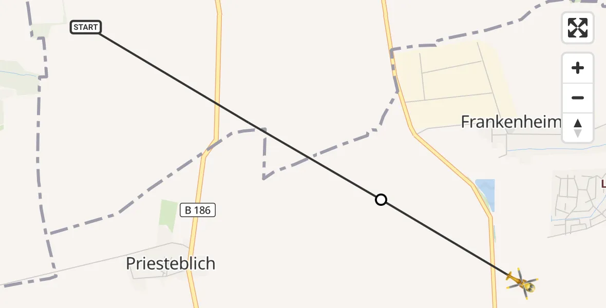 Flugroute Rettungshubschrauber Schkeuditz - Markranstädt, 02 Juli 2026, 17:26