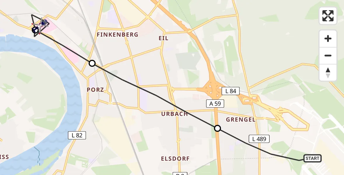 Flugroute Polizeihubschrauber Köln Bonn Flughafen - Köln, 02 Juli 2026, 19:20