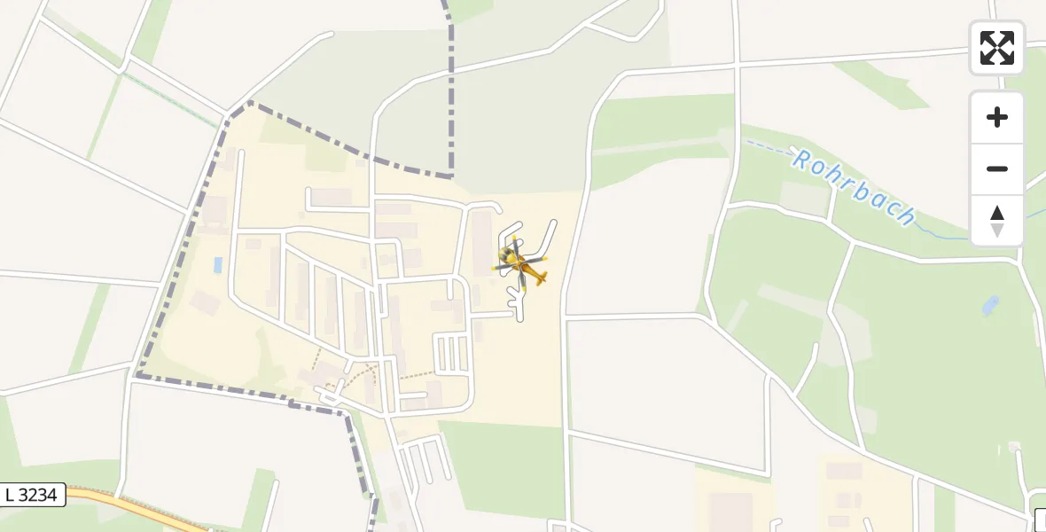 Flugroute Rettungshubschrauber Fuldatal Bundespolizei Hubschrauberlandeplatz - Fuldatal Bundespolizei Hubschrauberlandeplatz, 02 Juli 2026, 20:03