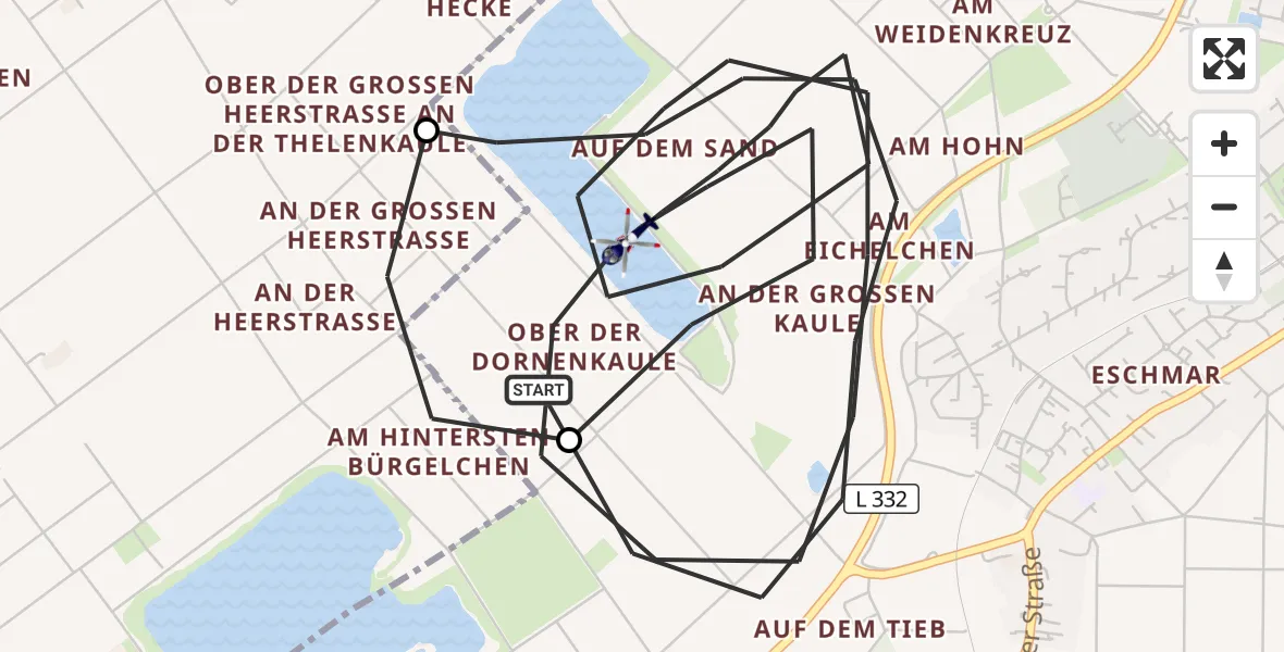 Flugroute Polizeihubschrauber Troisdorf - Troisdorf, 03 Juli 2026, 06:39
