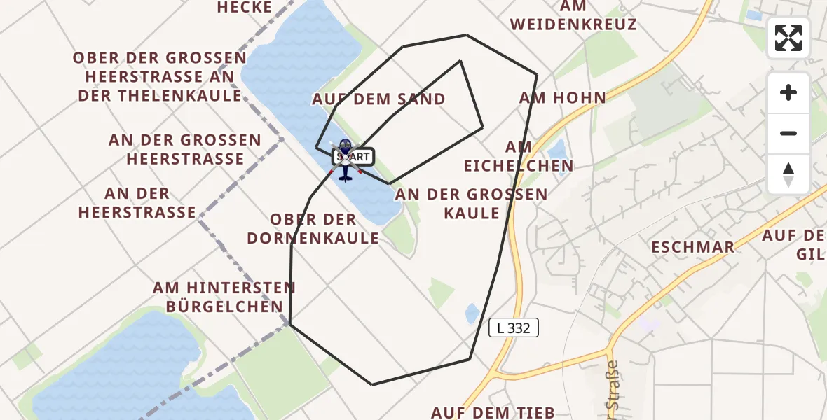 Flugroute Polizeihubschrauber Troisdorf - Troisdorf, 03 Juli 2026, 06:49