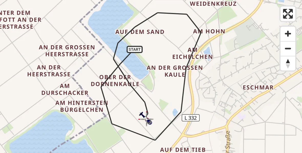 Flugroute Polizeihubschrauber Troisdorf - Troisdorf, 03 Juli 2026, 07:02