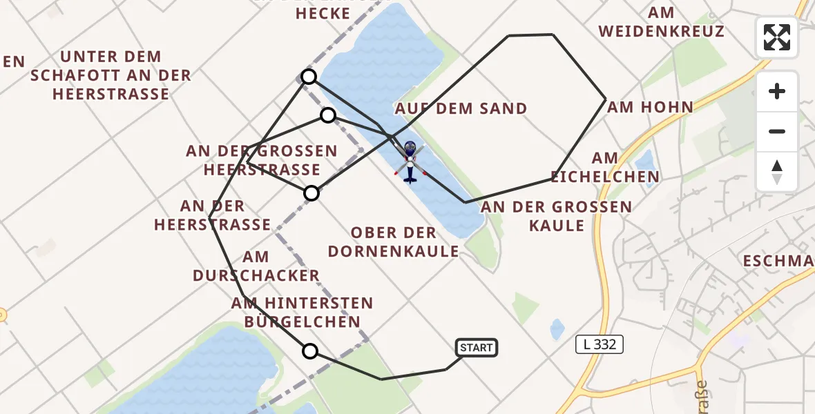 Flugroute Polizeihubschrauber Troisdorf - Troisdorf, 03 Juli 2026, 07:31