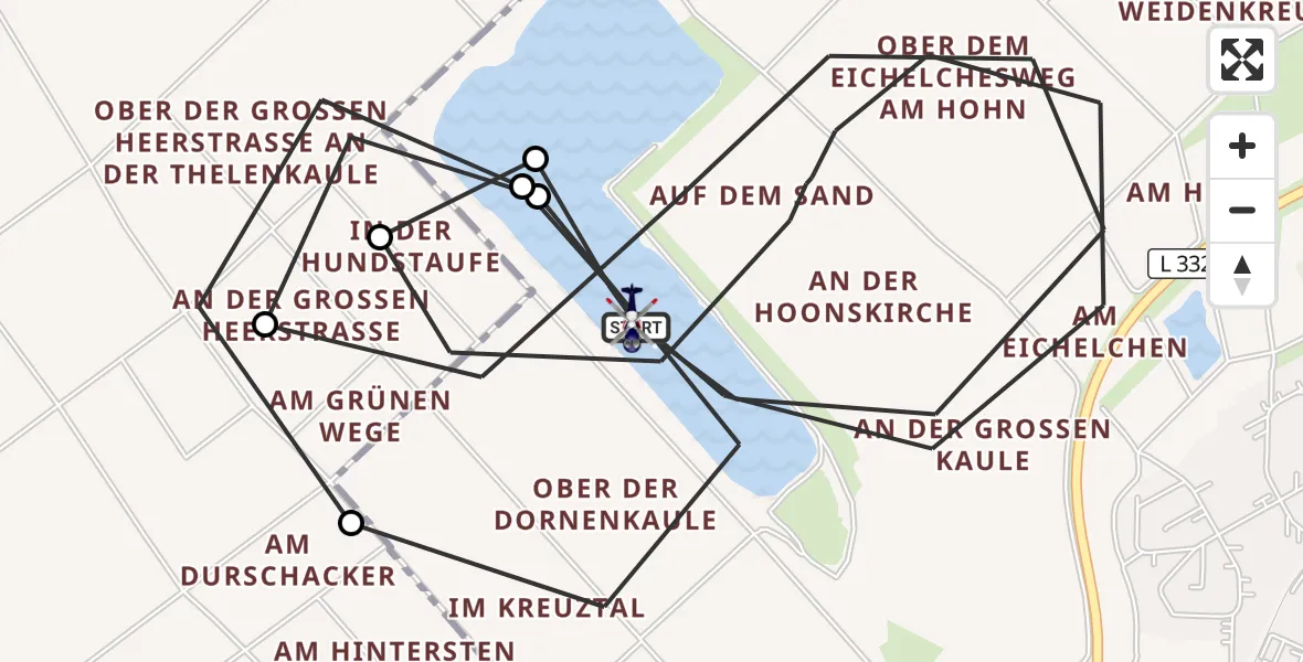Flugroute Polizeihubschrauber Troisdorf - Troisdorf, 03 Juli 2026, 07:48