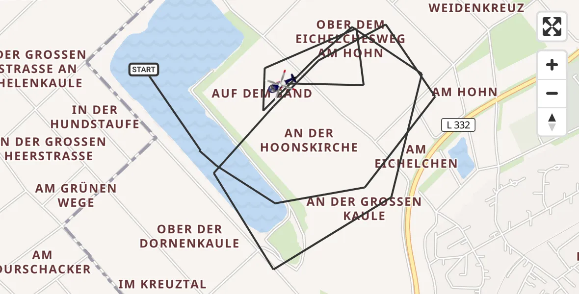 Flugroute Polizeihubschrauber Troisdorf - Troisdorf, 03 Juli 2026, 07:57