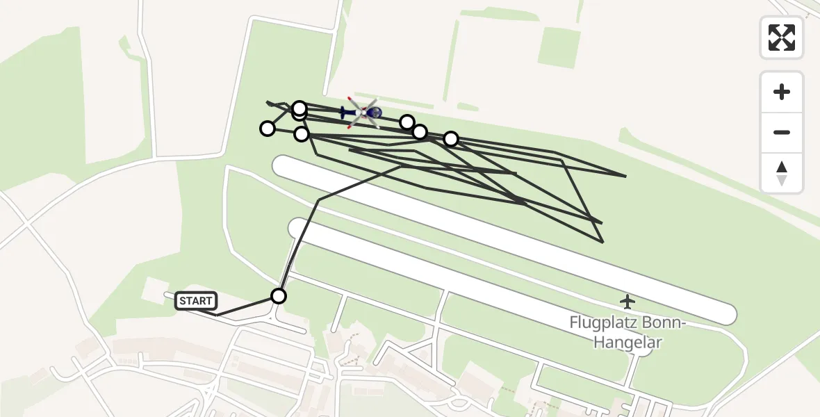 Flugroute Polizeihubschrauber Sankt Augustin - Bonn-Hangelar Flugplatz, 03 Juli 2026, 09:14