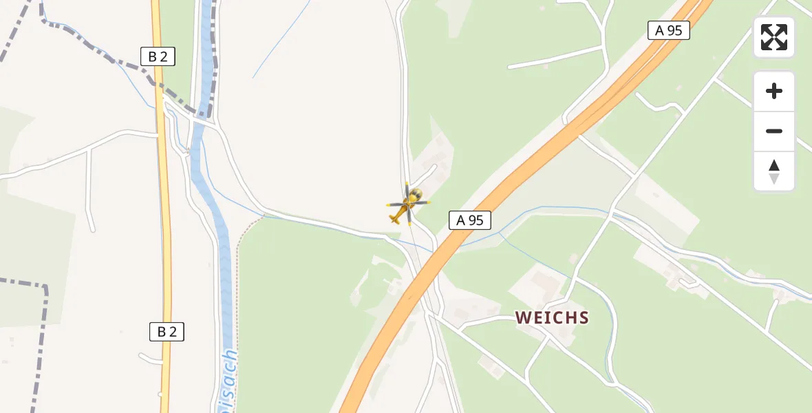 Flugroute Rettungshubschrauber Ohlstadt - Ohlstadt, 03 Juli 2026, 10:50