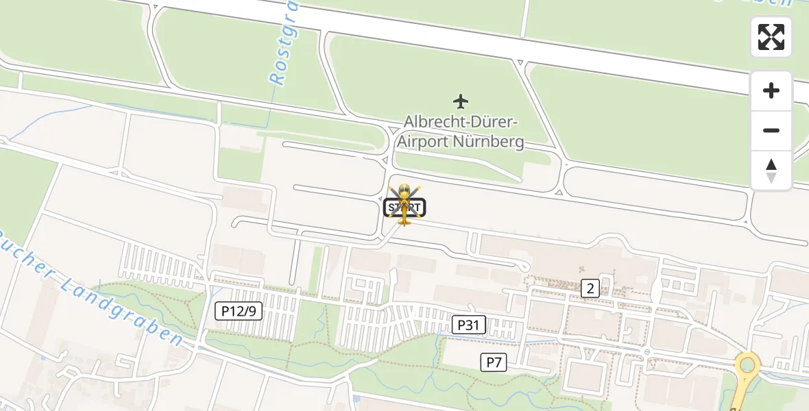 Flugroute Ambulanzhubschrauber Flughafen Nuremberg - Flughafen Nuremberg, 03 Juli 2026, 19:03
