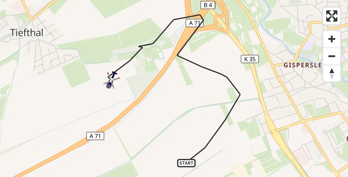 Flugroute Polizeihubschrauber Erfurt - Erfurt, 04 Juli 2026, 05:06
