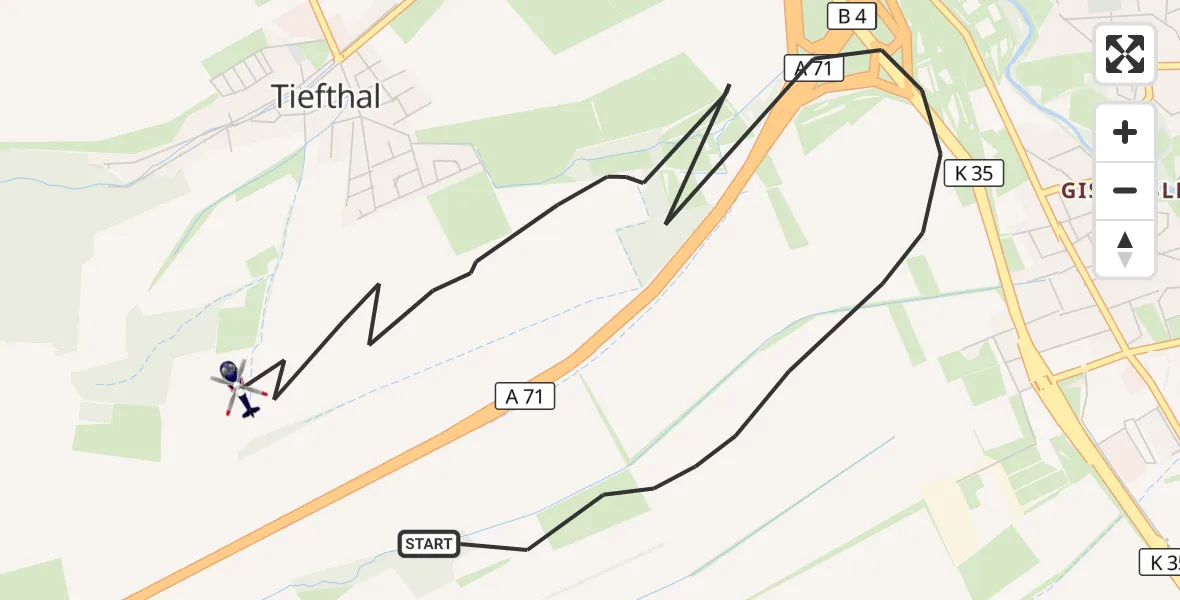 Flugroute Polizeihubschrauber Erfurt - Erfurt, 04 Juli 2026, 06:09