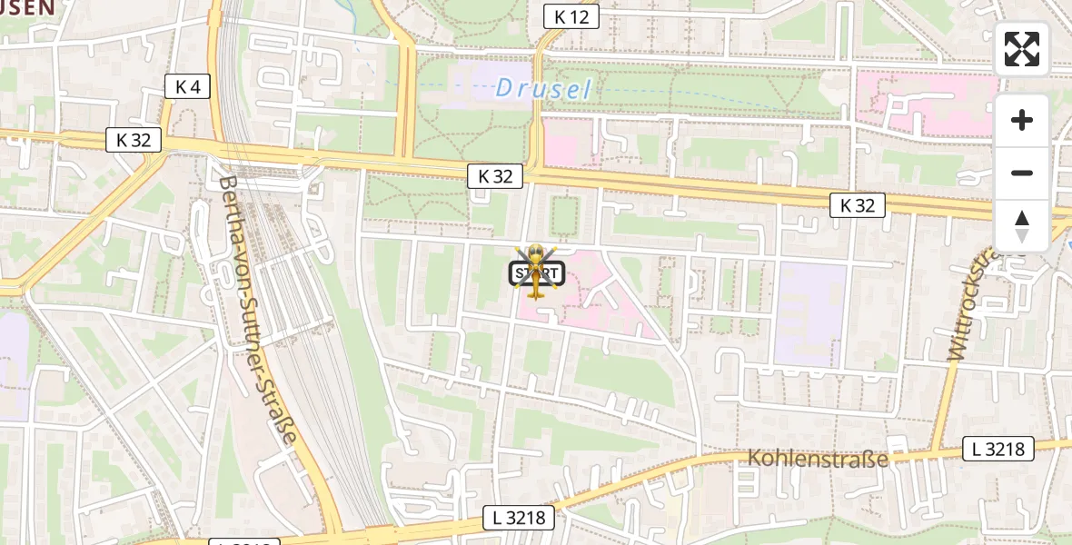 Flugroute Rettungshubschrauber Kassel - Kassel, 04 Juli 2026, 07:51