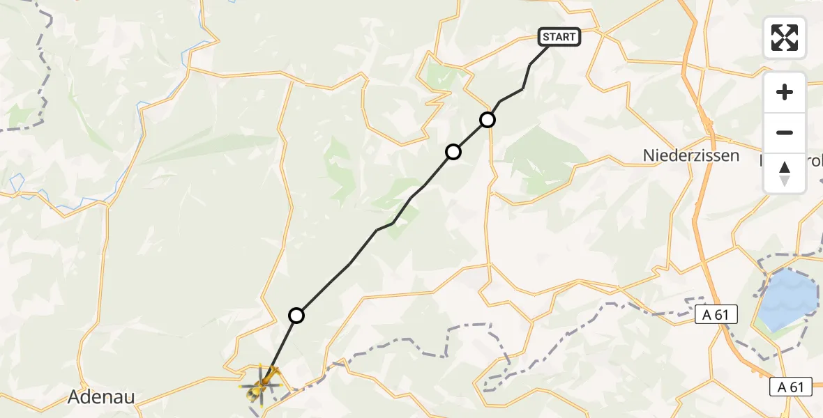 Flugroute Ambulanzhubschrauber Schalkenbach - Adenau, 04 Juli 2026, 09:48