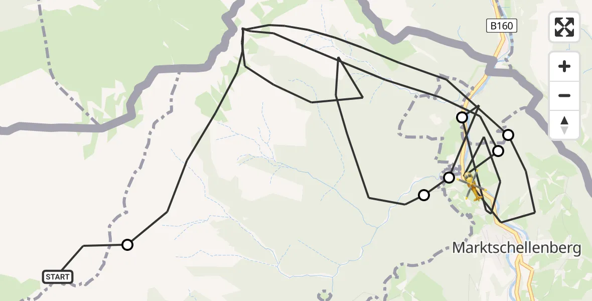 Flugroute Rettungshubschrauber Bischofswiesen - Marktschellenberg, 04 Juli 2026, 11:26