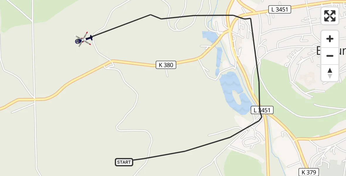 Flugroute Polizeihubschrauber Braunfels - Braunfels, 04 Juli 2026, 12:03