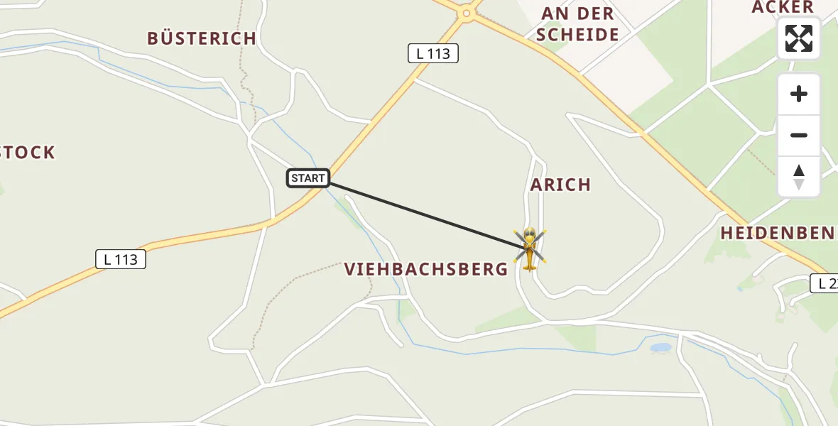 Flugroute Ambulanzhubschrauber Bad Münstereifel - Bad Münstereifel, 04 Juli 2026, 14:37