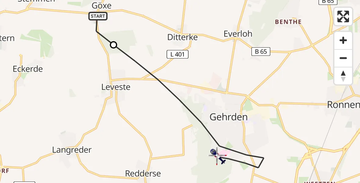 Flugroute Polizeihubschrauber Barsinghausen - Gehrden, 04 Juli 2026, 15:14