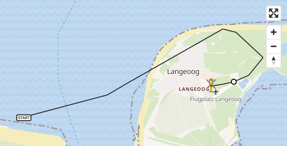 Flugroute Ambulanzhubschrauber Noordzee - Langeoog Flughafen, 04 Juli 2026, 17:48
