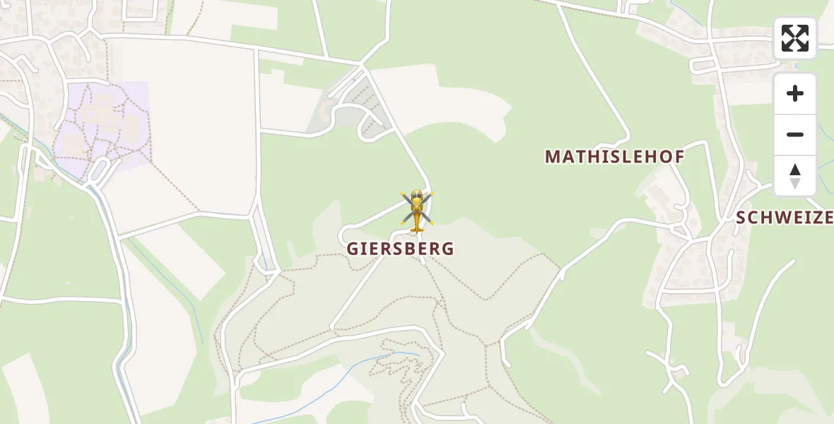 Flugroute Rettungshubschrauber Kirchzarten - Kirchzarten, 04 Juli 2026, 17:49