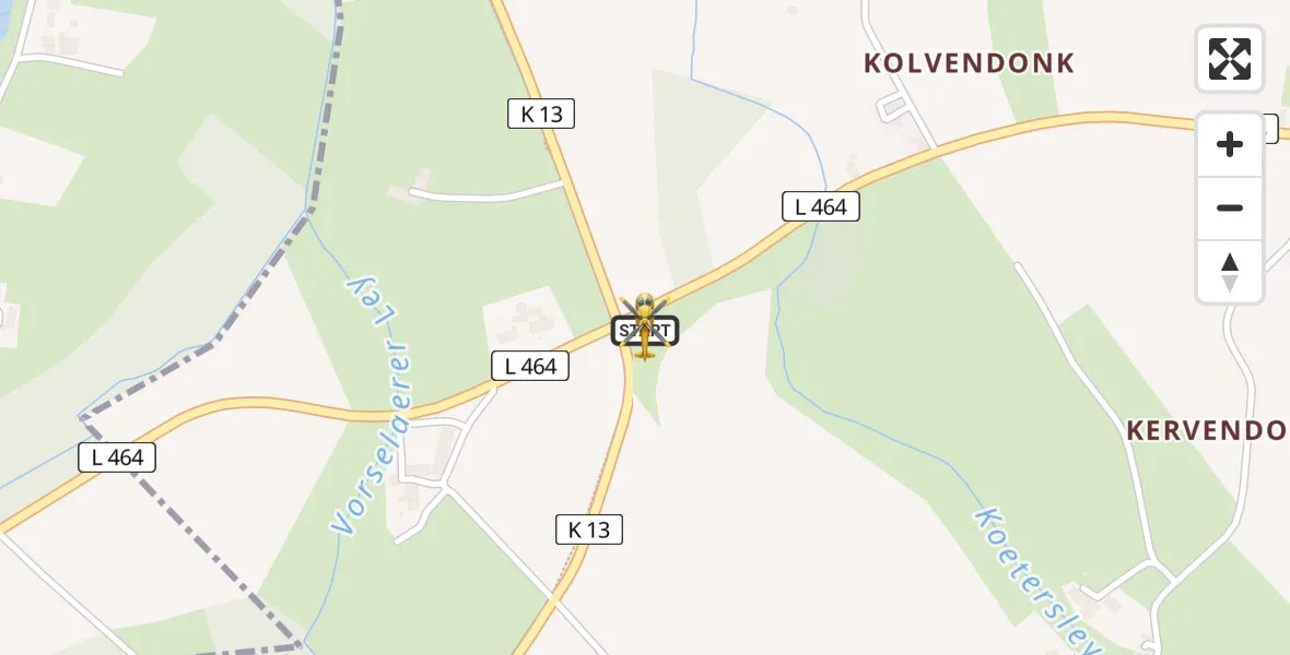 Flugroute Rettungshubschrauber Kevelaer - Kevelaer, 04 Juli 2026, 19:38