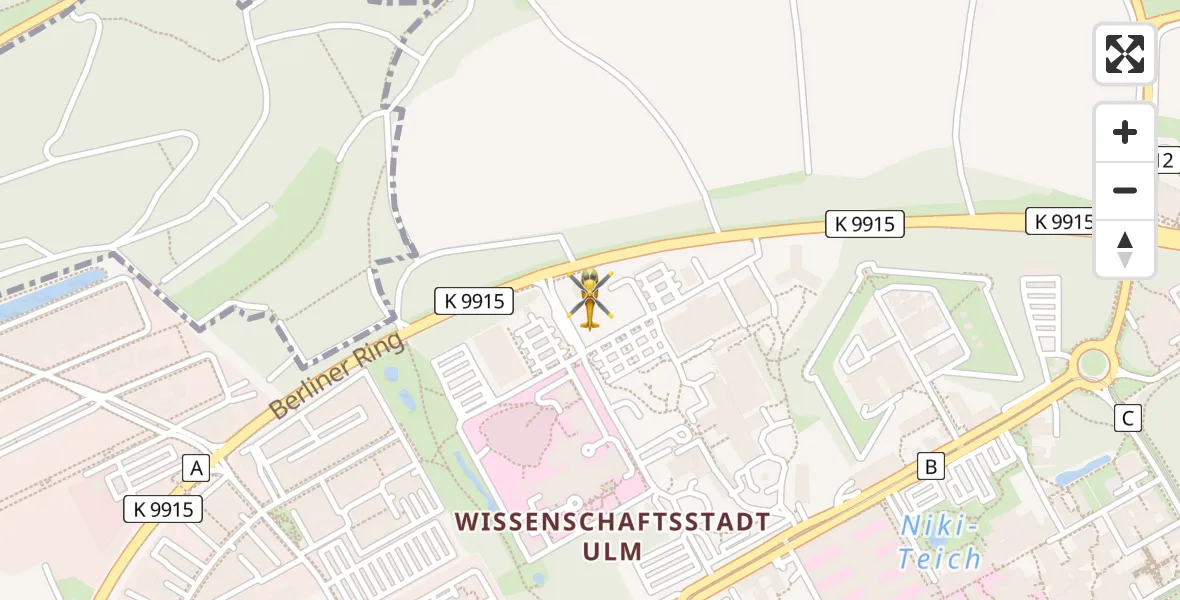Flugroute Rettungshubschrauber Ulm Military Hospital Emergency - Ulm Military Hospital Emergency, 04 Juli 2026, 20:18