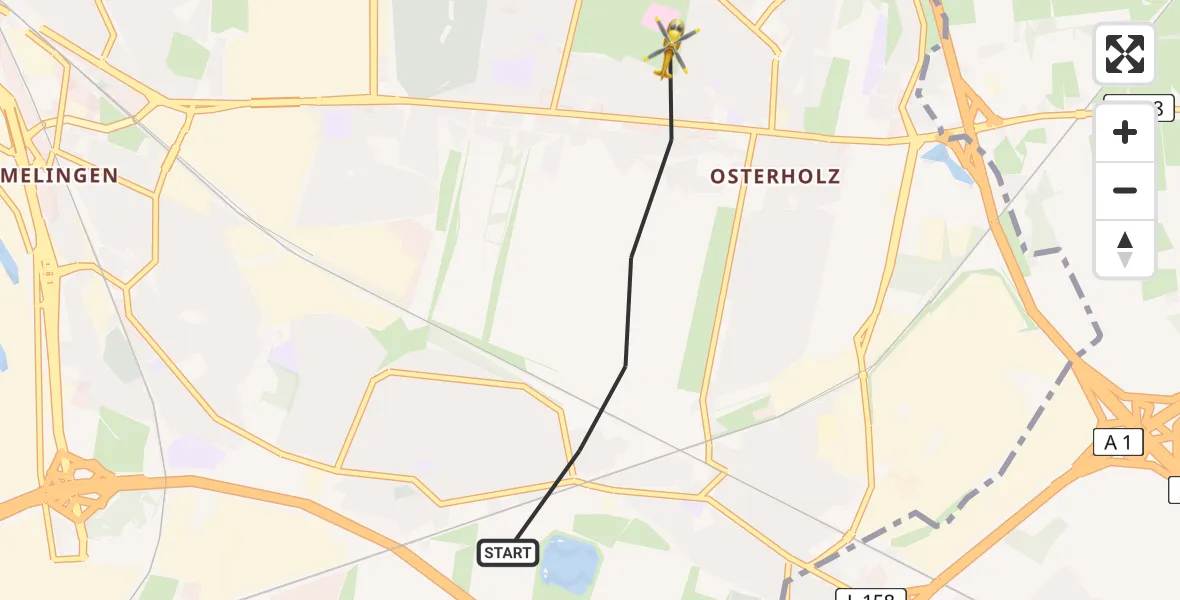 Flugroute Rettungshubschrauber Bremen - Bremen, 05 Juli 2026, 06:14