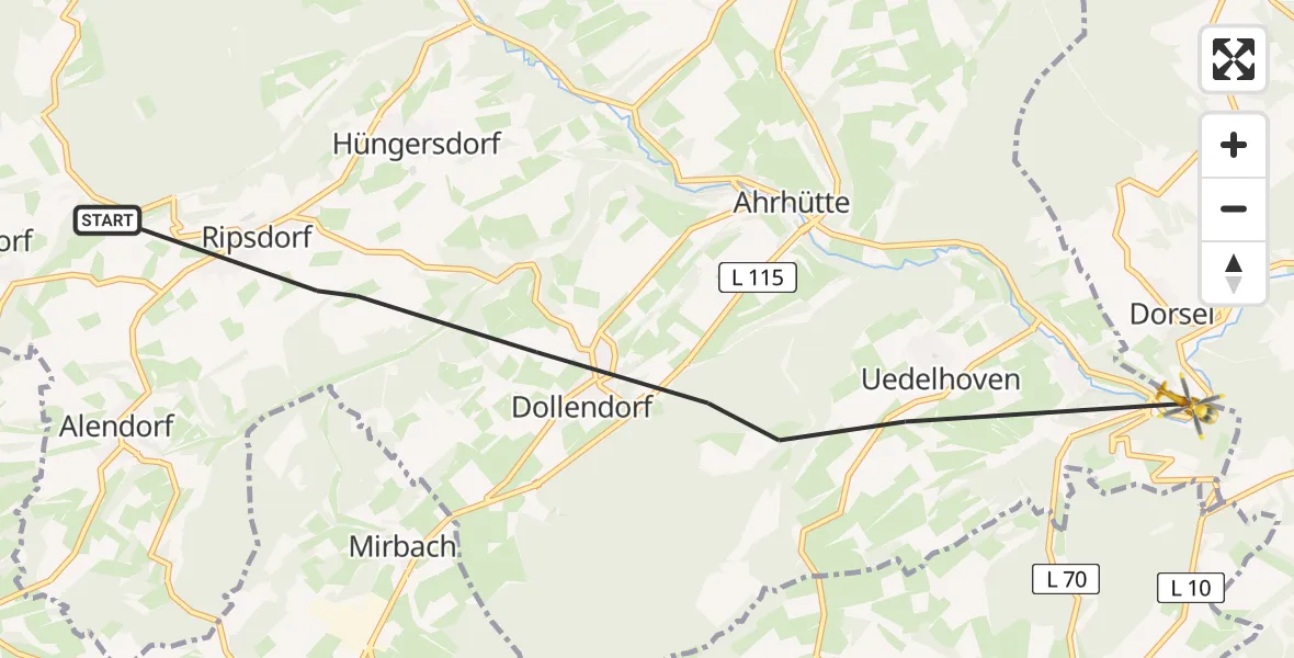 Flugroute Ambulanzhubschrauber Blankenheim - Blankenheim, 05 Juli 2026, 10:04
