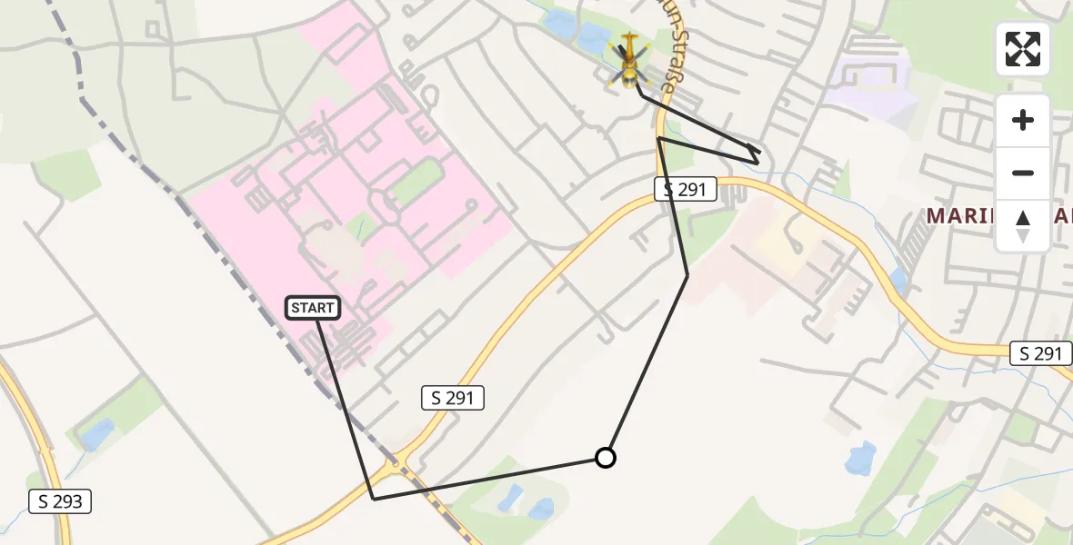 Flugroute Rettungshubschrauber ADAC Air Rescue Station Zwickau Hubschrauberlandeplatz - Zwickau, 05 Juli 2026, 12:47