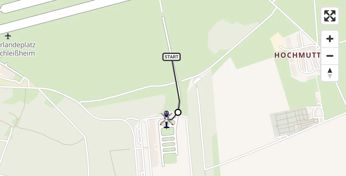 Flugroute Polizeihubschrauber Oberschleissheim Hubschrauberlandeplatz - Oberschleißheim, 05 Juli 2026, 13:00