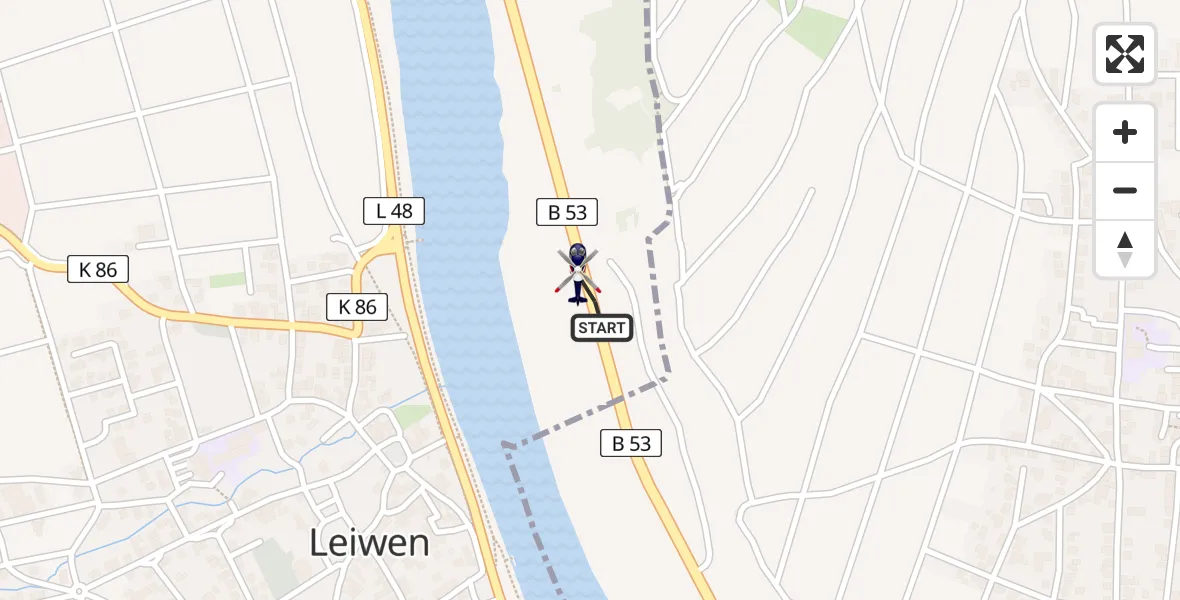 Flugroute Polizeihubschrauber Leiwen - Leiwen, 05 Juli 2026, 20:24