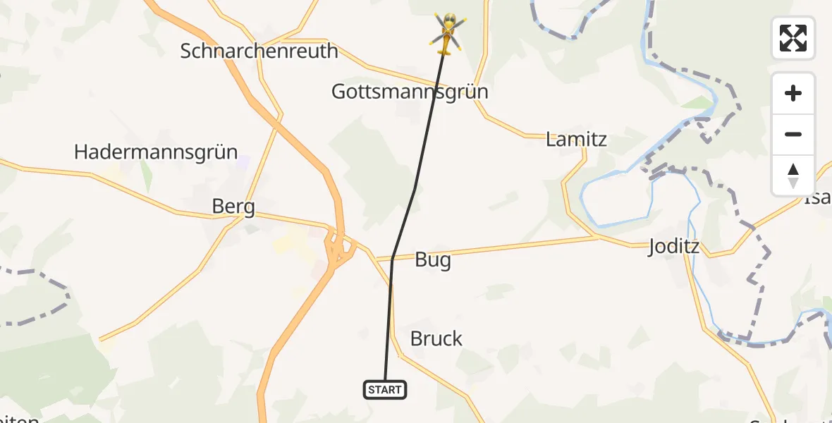 Flugroute Rettungshubschrauber Berg - Berg, 06 Juli 2026, 10:09