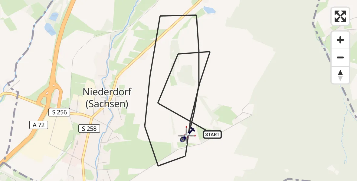 Flugroute Polizeihubschrauber Niederdorf - Niederdorf, 06 Juli 2026, 11:58