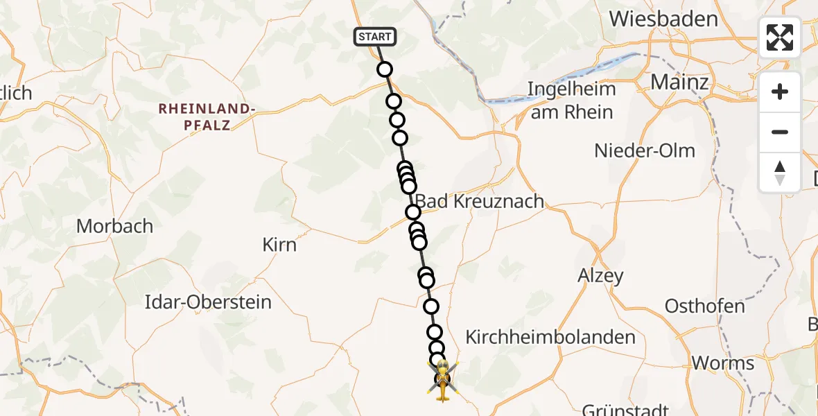 Flugroute Rettungshubschrauber Perscheid - Imsweiler UL, 06 Juli 2026, 12:38