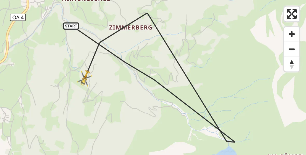 Flugroute Rettungshubschrauber Oberstdorf - Oberstdorf, 06 Juli 2026, 14:45