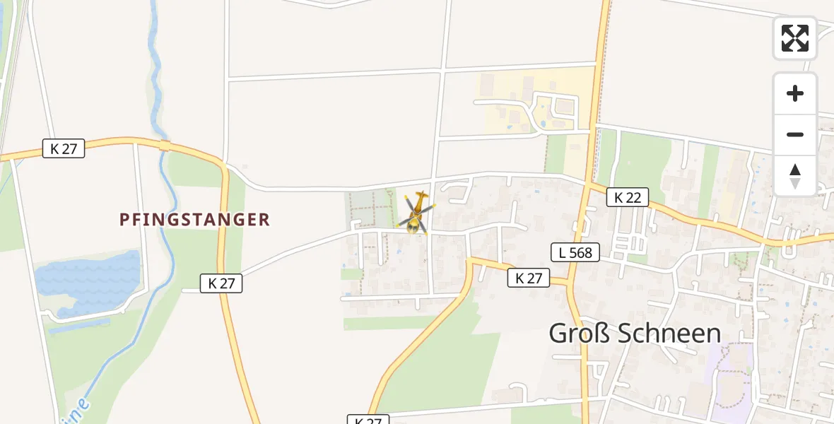 Flugroute Rettungshubschrauber Friedland - Friedland, 06 Juli 2026, 15:54