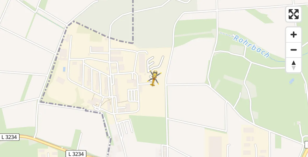 Flugroute Rettungshubschrauber Fuldatal Bundespolizei Hubschrauberlandeplatz - Fuldatal Bundespolizei Hubschrauberlandeplatz, 06 Juli 2026, 16:33