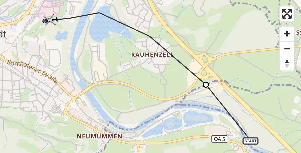 Flugroute Polizeihubschrauber Blaichach - Immenstadt i.Allgäu, 06 Juli 2026, 17:49