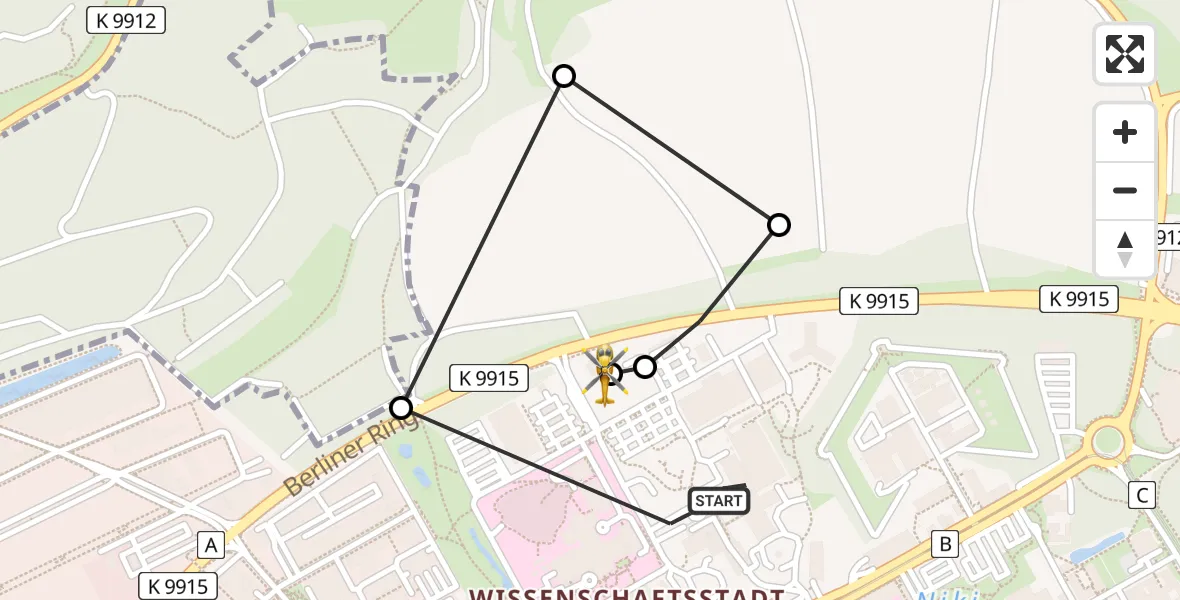 Flugroute Rettungshubschrauber Ulm Military Hospital Emergency - ADAC Air Rescue Station Ulm (Christoph 22), 06 Juli 2026, 19:45