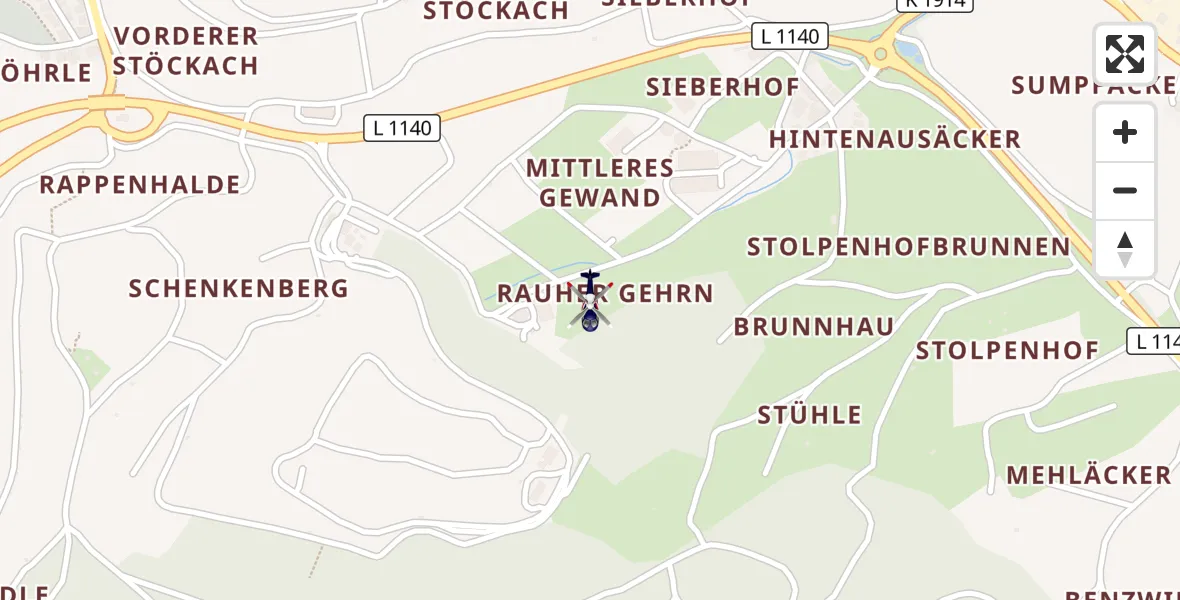 Flugroute Polizeihubschrauber Winnenden - Winnenden, 07 Juli 2026, 00:39