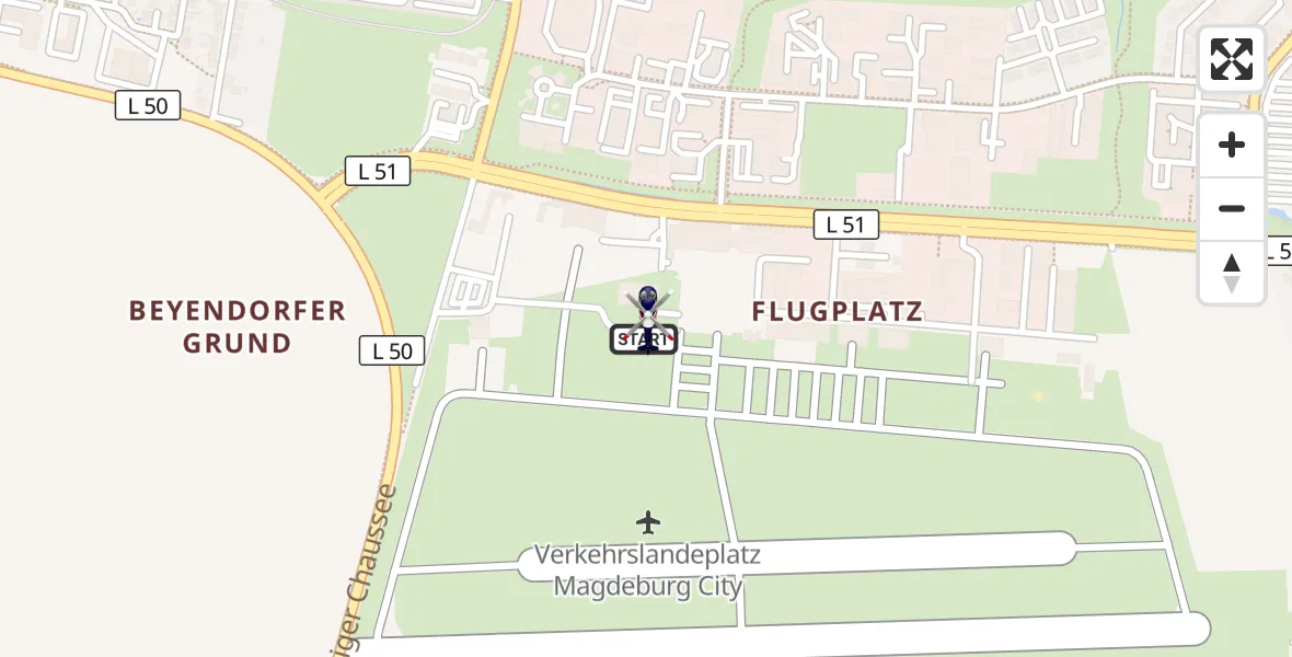 Flugroute Polizeihubschrauber Magdeburg City Flugplatz - Magdeburg City Flugplatz, 07 Juli 2026, 08:13