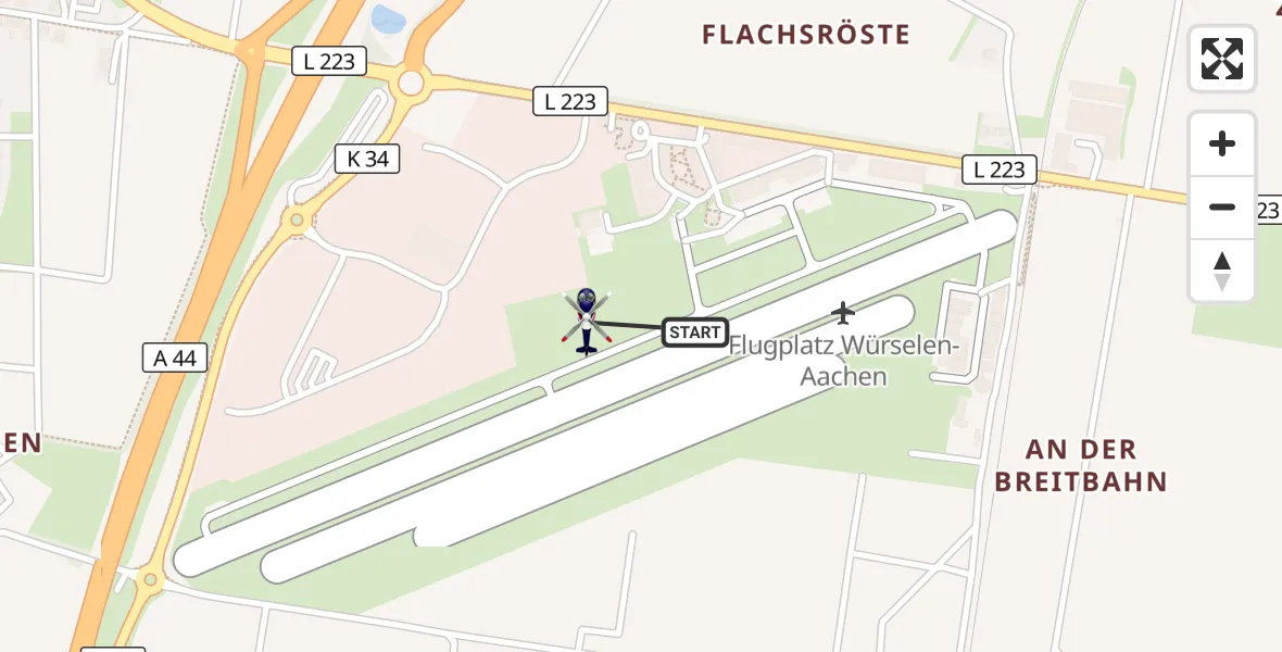 Flugroute Polizeihubschrauber Aachen-Merzbrück Flughafen - Aachen-Merzbrück Flughafen, 07 Juli 2026, 08:29