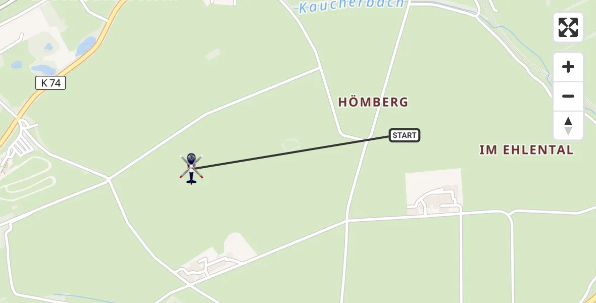 Flugroute Polizeihubschrauber Dahlem - Dahlem, 07 Juli 2026, 08:36
