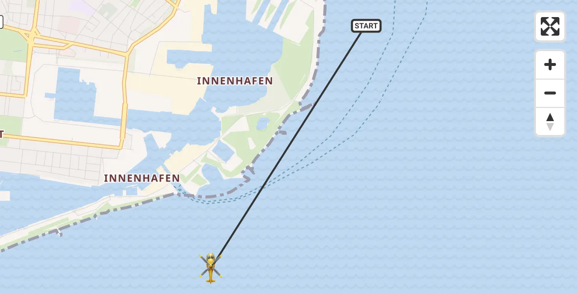 Flugroute Ambulanzhubschrauber Wilhelmshaven - Wilhelmshaven, 07 Juli 2026, 08:55