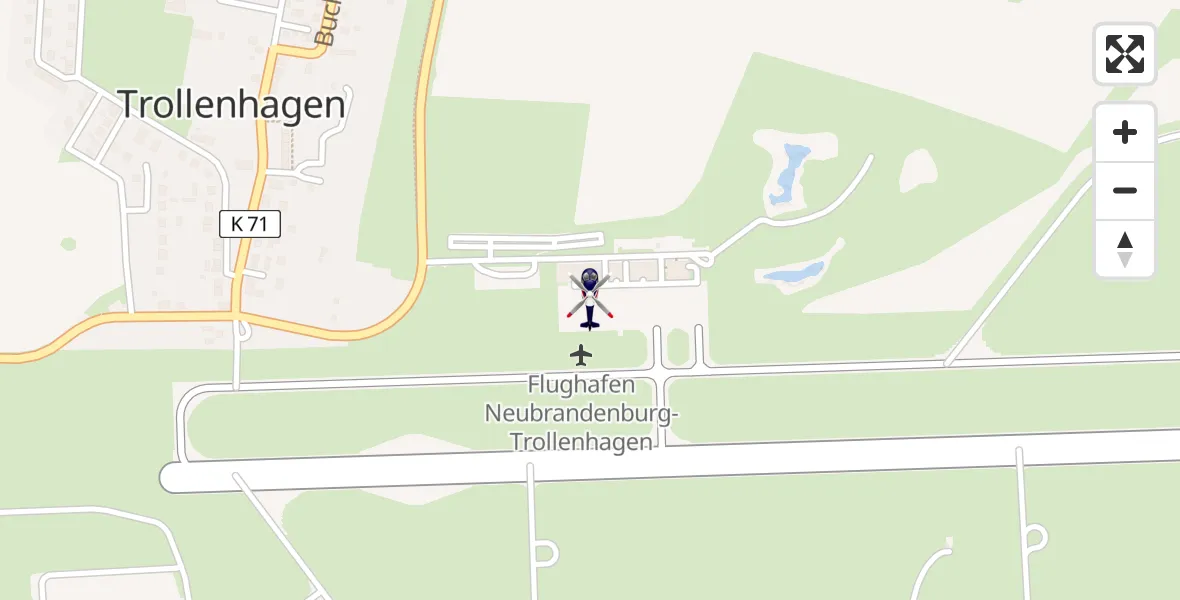 Flugroute Polizeihubschrauber Neubrandenburg Trollenhagen Flughafen - Neubrandenburg Trollenhagen Flughafen, 07 Juli 2026, 10:20