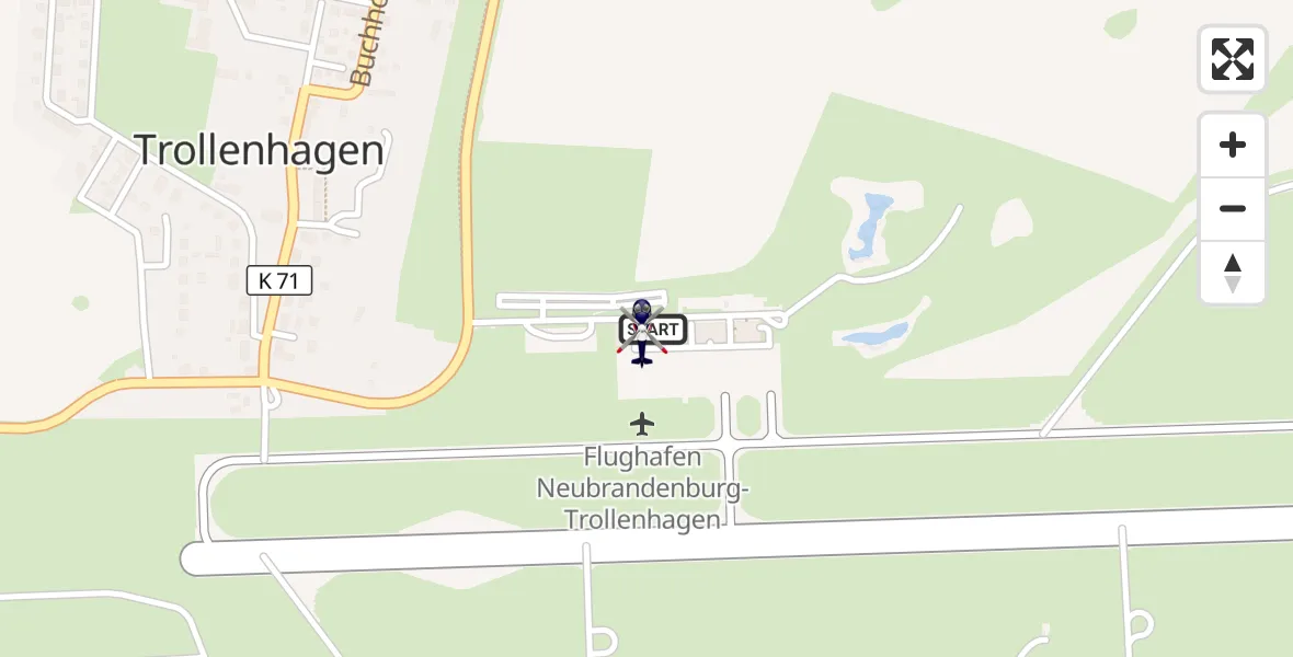 Flugroute Polizeihubschrauber Neubrandenburg Trollenhagen Flughafen - Neubrandenburg Trollenhagen Flughafen, 07 Juli 2026, 10:43