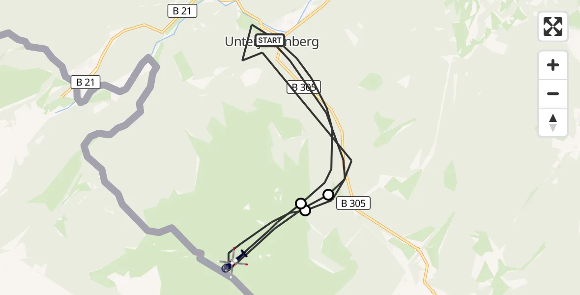 Flugroute Polizeihubschrauber Schneizlreuth - Ramsau b.Berchtesgaden, 07 Juli 2026, 10:52