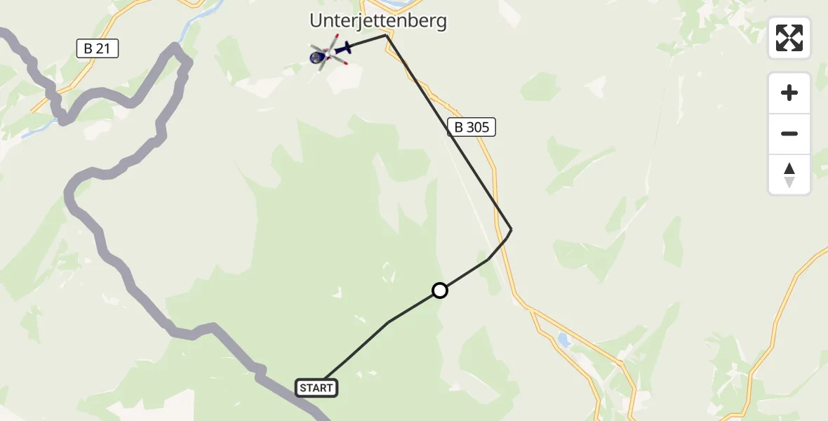 Flugroute Polizeihubschrauber Ramsau b.Berchtesgaden - Schneizlreuth, 07 Juli 2026, 11:59
