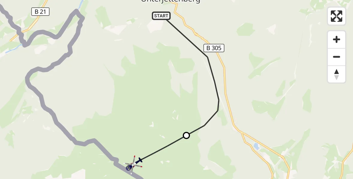 Flugroute Polizeihubschrauber Schneizlreuth - Ramsau b.Berchtesgaden, 07 Juli 2026, 12:25