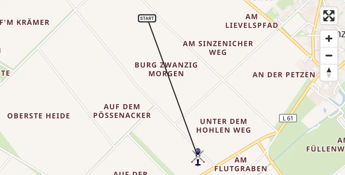 Flugroute Polizeihubschrauber Zülpich - Zülpich, 07 Juli 2026, 12:28