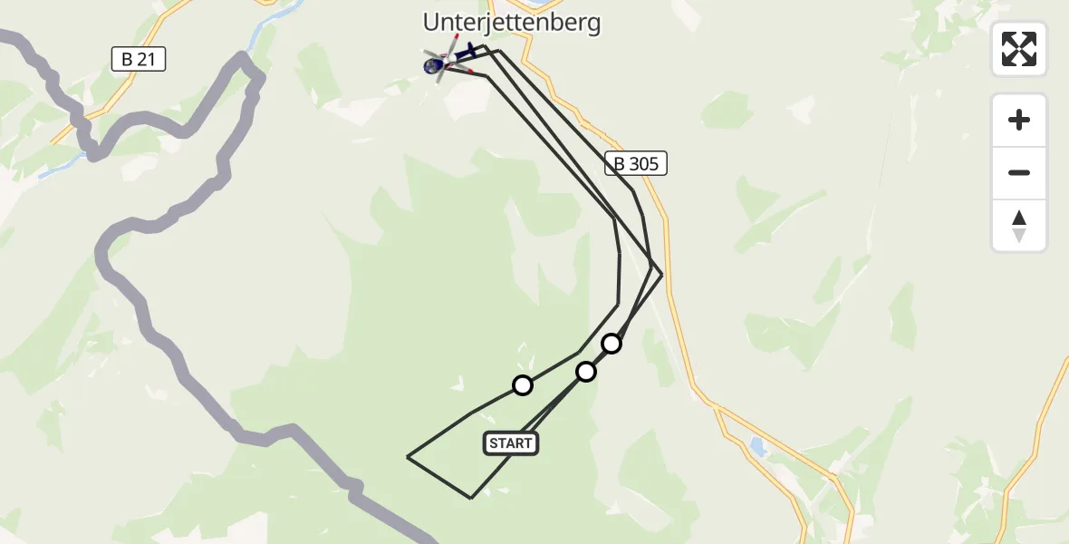 Flugroute Polizeihubschrauber Ramsau b.Berchtesgaden - Schneizlreuth, 07 Juli 2026, 13:04