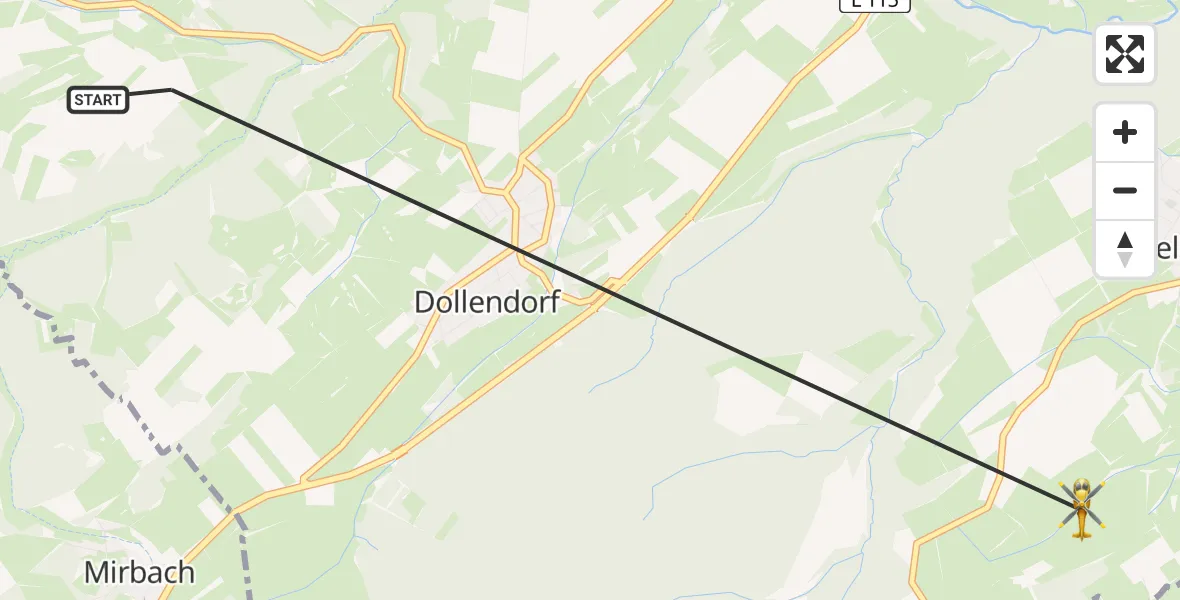 Flugroute Ambulanzhubschrauber Blankenheim - Blankenheim, 07 Juli 2026, 19:44
